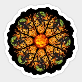 scary witch mandala Sticker